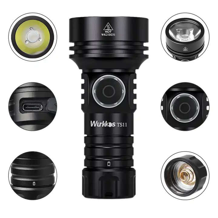 Wurkkos TS11 2000 Lumen 616m Throw Rechargeable Mini Flashlight with 18350 Battery