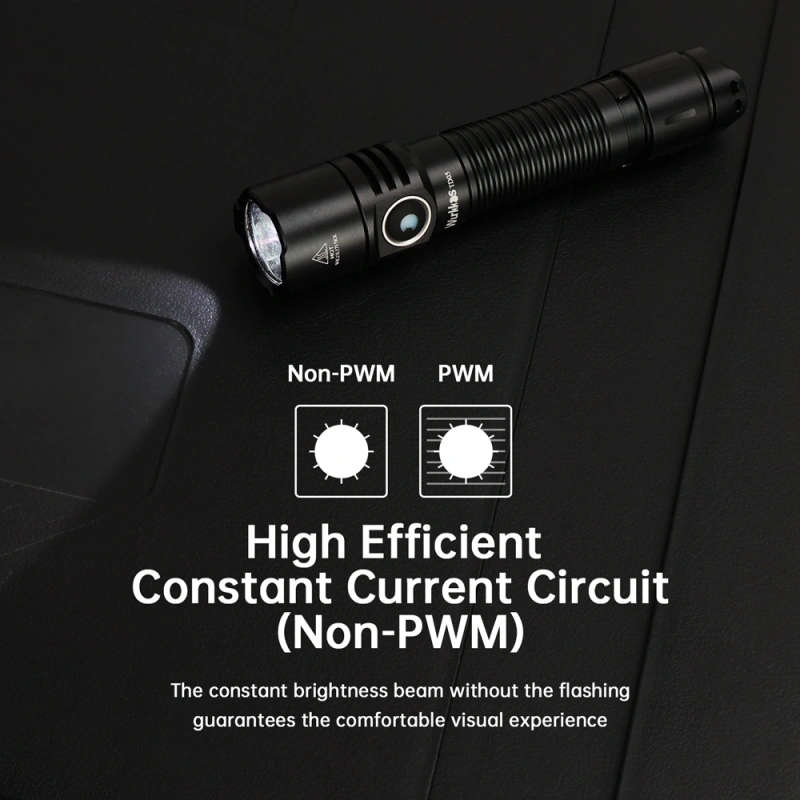 Wurkkos TD05 1800 Lumen 373m Throw Rechargeable Tactical Flashlight with 18650 Battery
