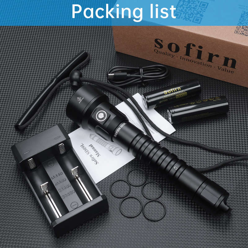 Sofirn SD09L 6800 Lumen 542m Throw Rechargeable Diving Flashlight with 21700 Batteries
