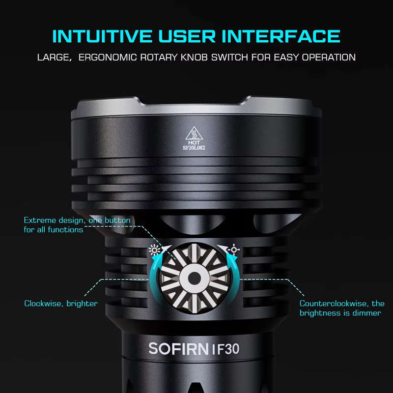 Sofirn IF30 12000 Lumen 685m Throw Rechargeable Flashlight with 32650 Battery