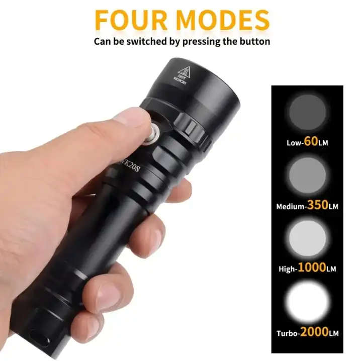 Wurkkos WK20S 2000 Lumen 363m Throw Rechargeable Diving Flashlight with 18650 Battery