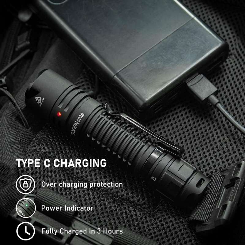 Sofirn SC28 2800 Lumen 223m Throw Rechargeable Flashlight with 21700 Battery