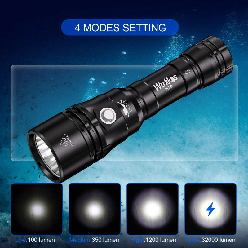 Wurkkos DL20R 3200 Lumen 249m Throw Rechargeable Diving Flashlight with 18650 Battery