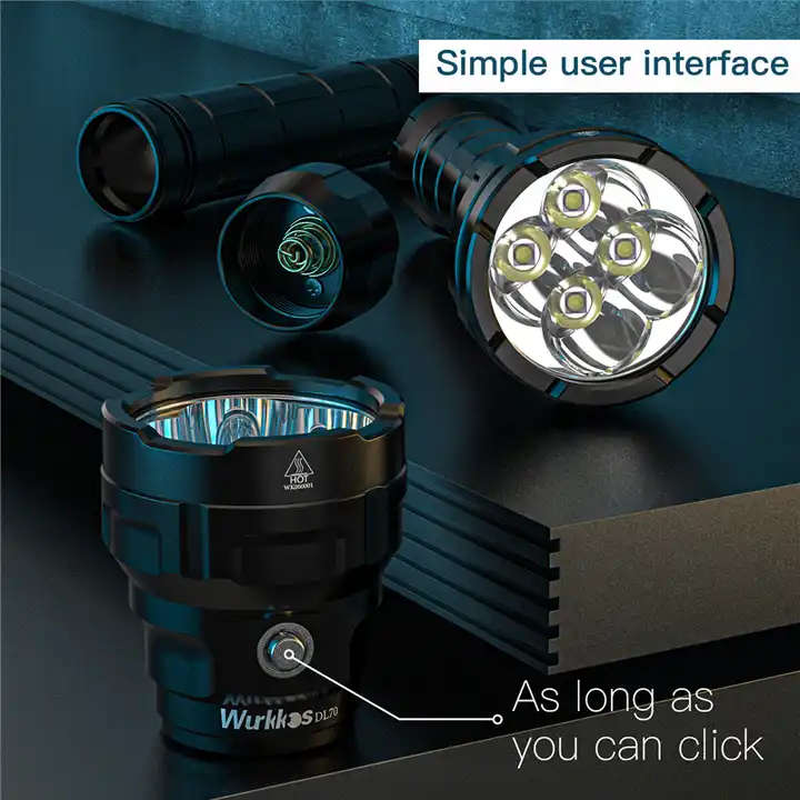 Wurkkos DL70 13000 Lumen 505m Throw Rechargeable Diving Flashlight with 2x 26650
