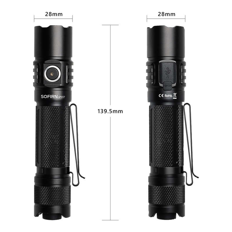 Sofirn SP35T 3800 Lumen 280m Throw Rechargeable Tactical Flashlight with 21700 Battery