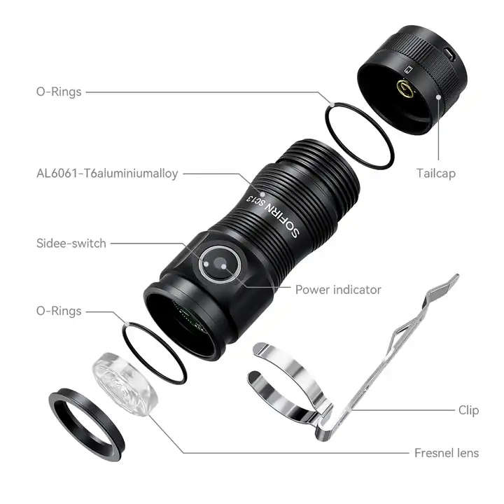 Sofirn SC13 1300 Lumen 217m Throw Rechargeable EDC Keychain Flashlight