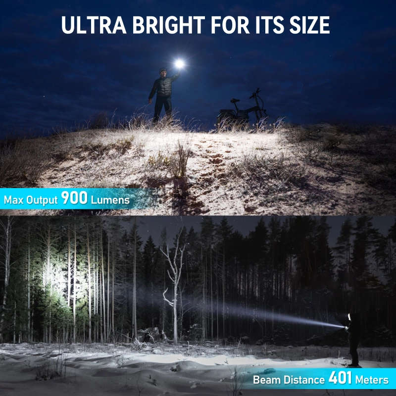 Wurkkos TS15 900 Lumen 401m Throw Rechargeable Mini Flashlight with 14500 Battery