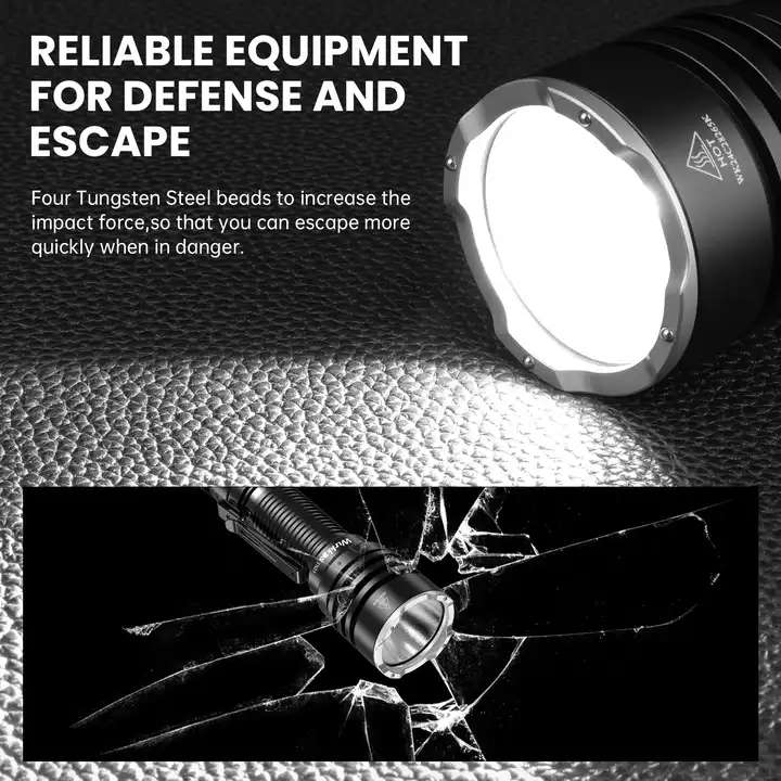Wurkkos TS23 5000 Lumen 482m Throw Rechargeable Tactical Flashlight with 21700 Battery