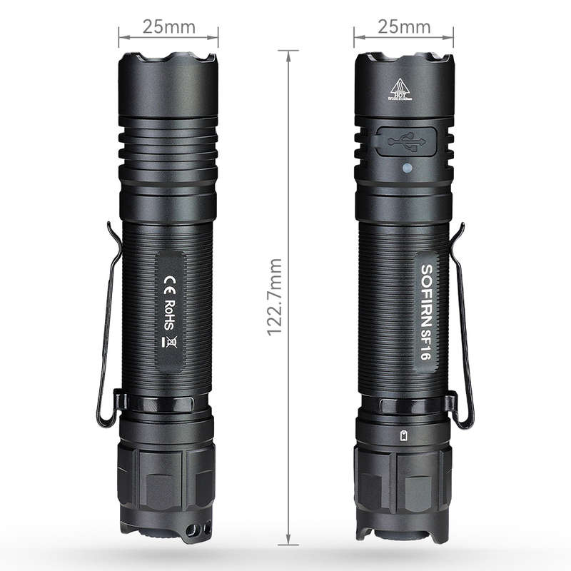 Sofirn SF16UV 365nm UV 10m Throw Rechargeable Flashlight with 18650 Battery