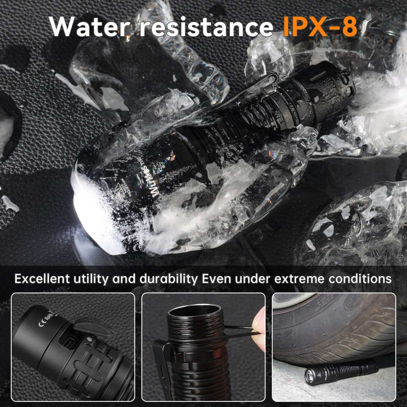 Wurkkos TD02 2000 Lumen 254m Throw Rechargeable Tactical Flashlight