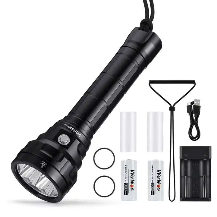 Wurkkos DL40 5000 Lumen 400m Throw Rechargeable Diving Flashlight with 2x 26650