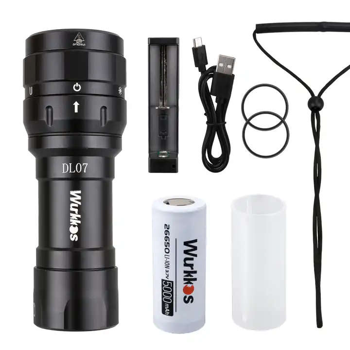 Wurkkos DL07 4180 Lumen +1000mW UV 77m Throw Rechargeable Diving Flashlight with 26650