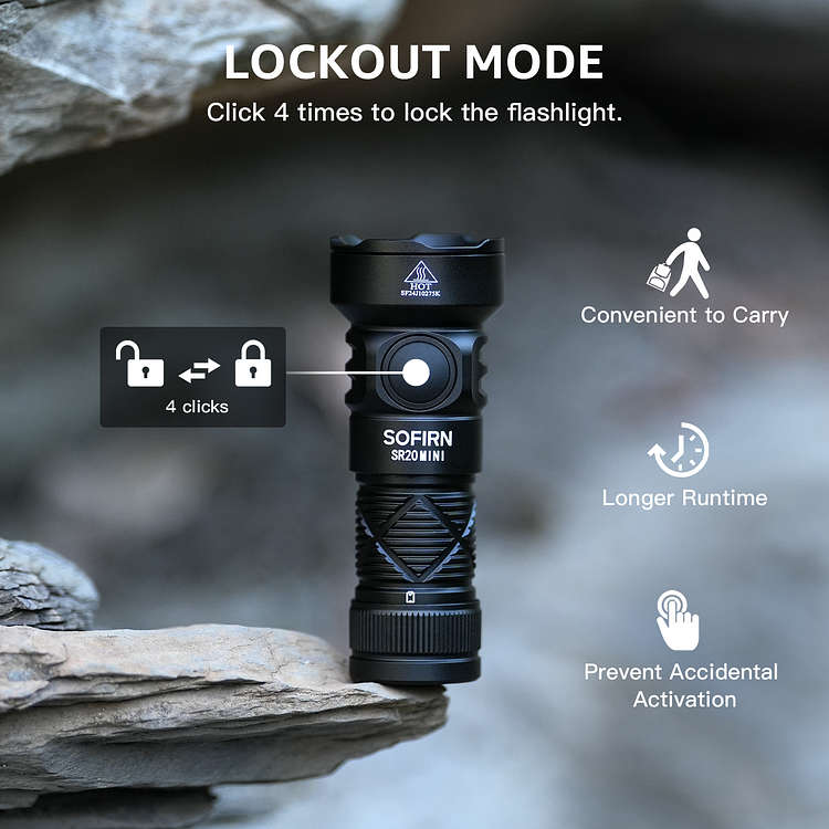 Sofirn SR20 Mini 1200 Lumen 142m Throw Rechargeable EDC Flashlight