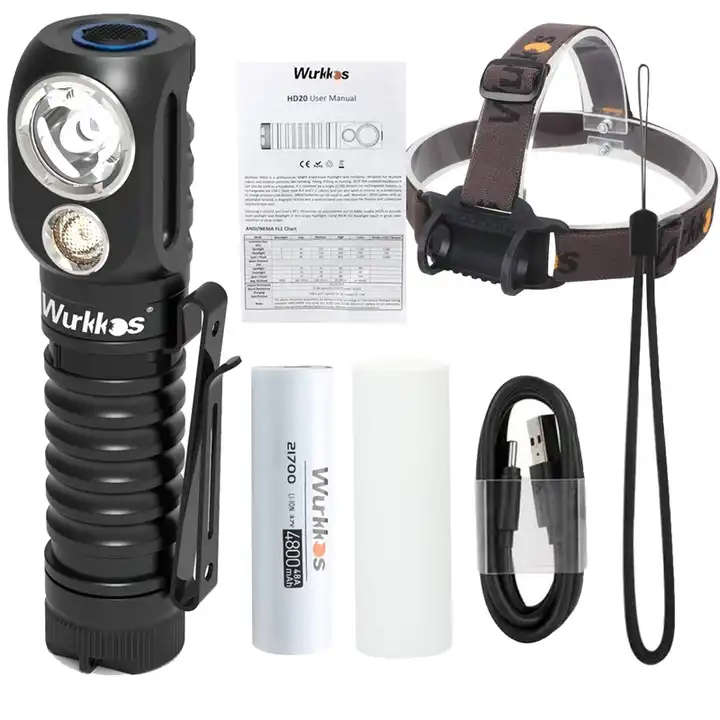 Wurkkos HD20 2000 Lumen 144m Throw Rechargeable Headlamp with Battery
