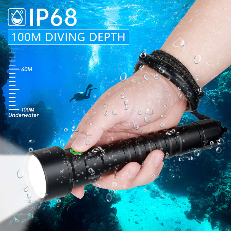Sofirn SD09L 6800 Lumen 542m Throw Rechargeable Diving Flashlight with 21700 Batteries