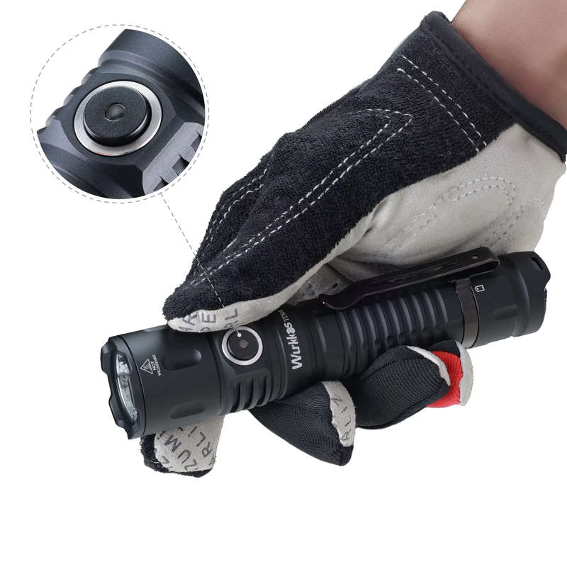 Wurkkos TD04 3000 Lumen 295m Throw Rechargeable Tactical Flashlight with 21700 Battery