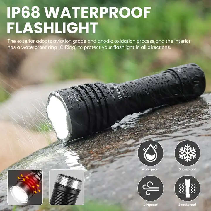 Wurkkos TS23 5000 Lumen 482m Throw Rechargeable Tactical Flashlight with 21700 Battery