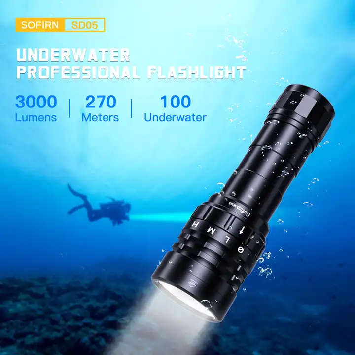 Sofirn SD05 3000 Lumen 270m Throw Rechargeable Diving Flashlight with 21700 Battery