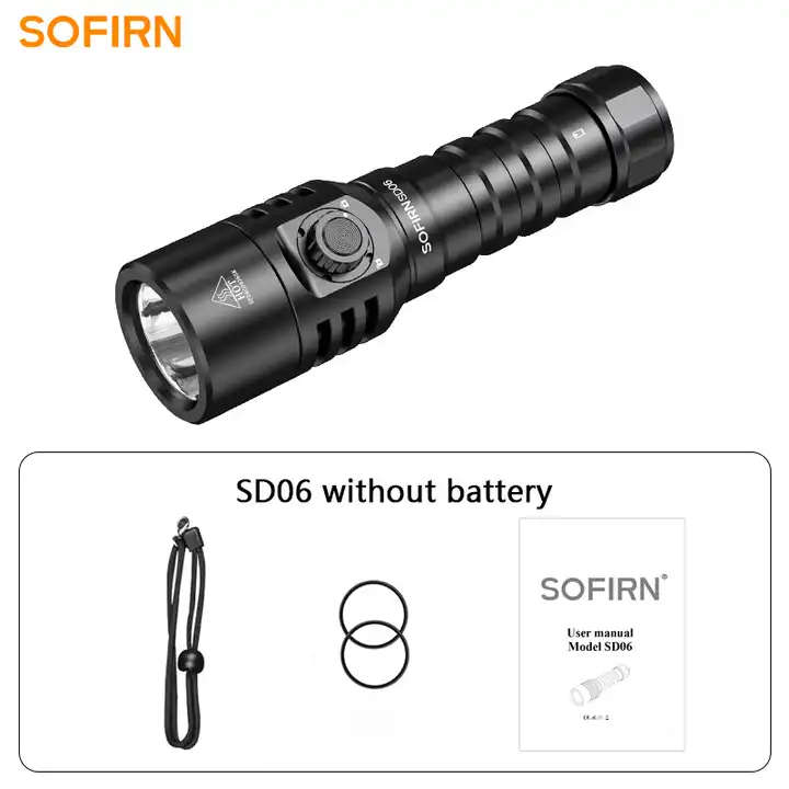 Sofirn SD06 3200 Lumen 472m Throw Rechargeable Diving Flashlight with 21700 Battery