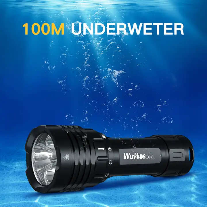 Wurkkos DL30 3600 Lumen 219m Throw Rechargeable Diving Flashlight with 21700 Battery