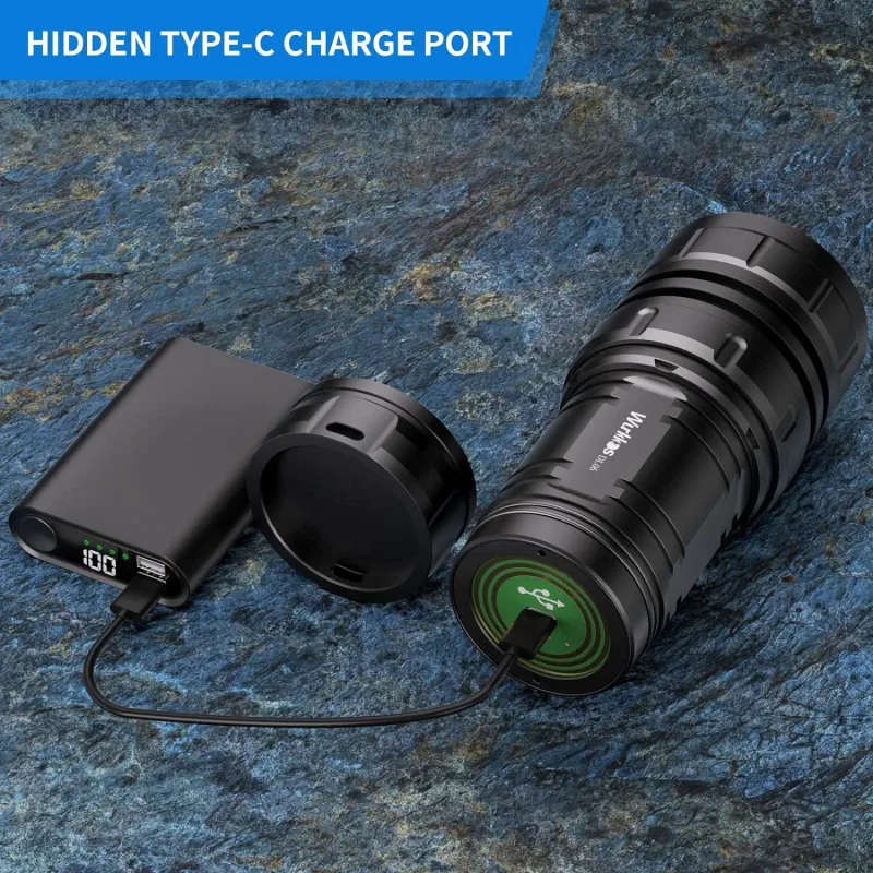 Wurkkos DL06 15000 Lumen 555m Throw Rechargeable Diving Flashlight with 3x 21700 Batteries