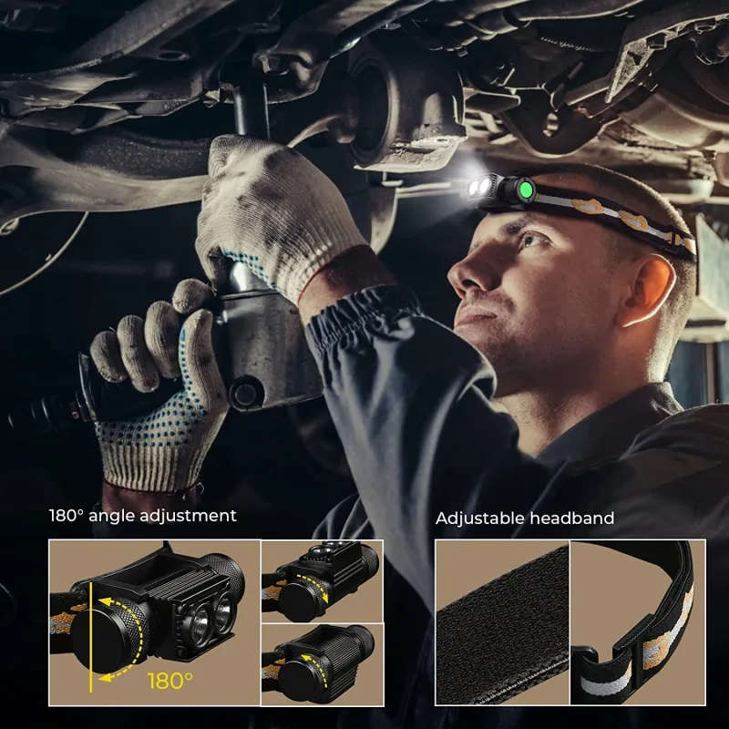 Wurkkos H25LR 500 Lumen 100m Throw Rechargeable Headlamp with 18650 Battery