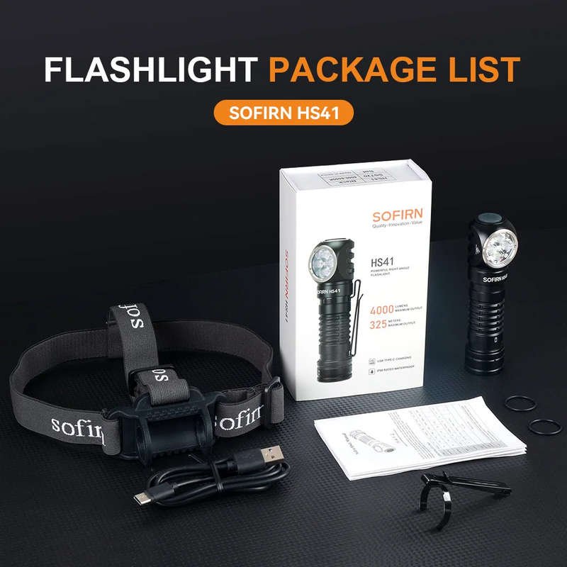 Sofirn HS41 4000 Lumen 325m Throw Rechargeable Headlamp with 21700 Battery