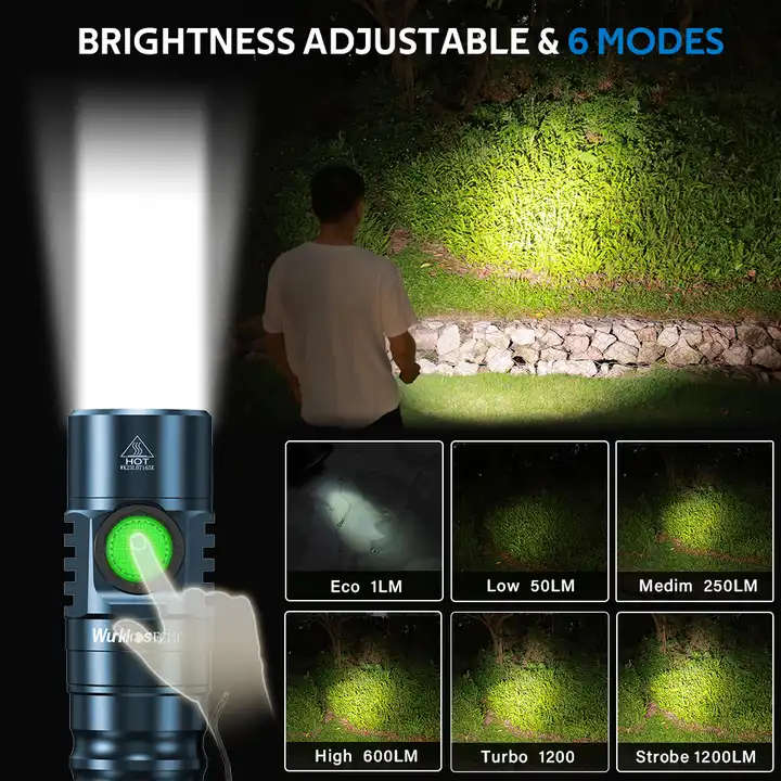 Wurkkos FC11C 1200 Lumen 155m Throw Rechargeable Flashlight with 18650 Battery