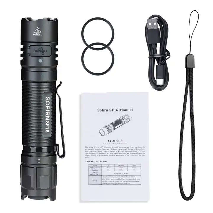 Sofirn SF16UV 365nm UV 10m Throw Rechargeable Flashlight with 18650 Battery