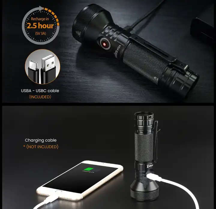 Sofirn IF22A 2100 Lumen 697m Throw Rechargeable Flashlight with 21700 Battery