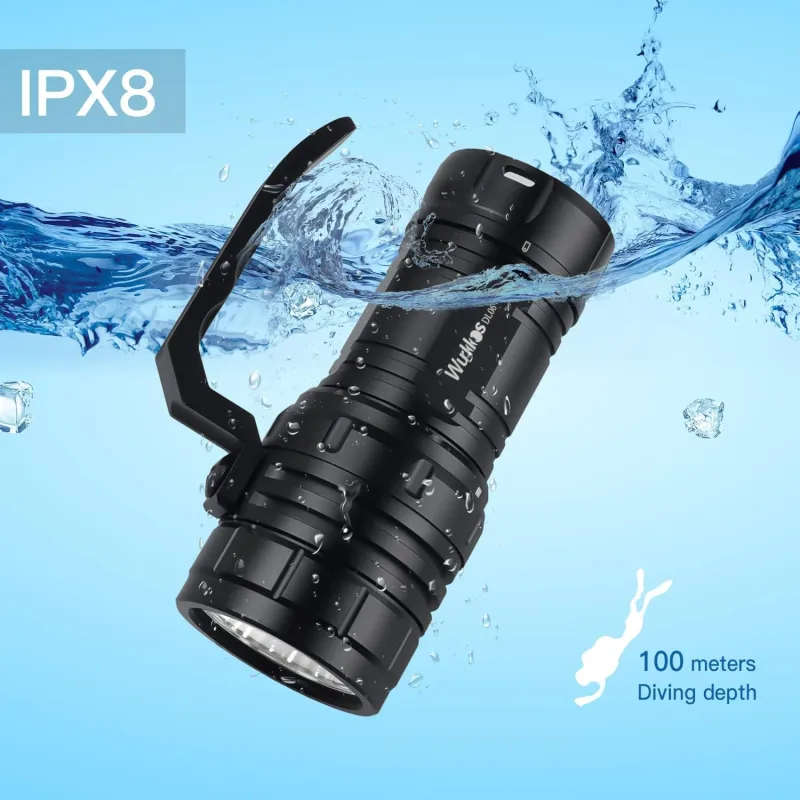 Wurkkos DL06 15000 Lumen 555m Throw Rechargeable Diving Flashlight with 3x 21700 Batteries