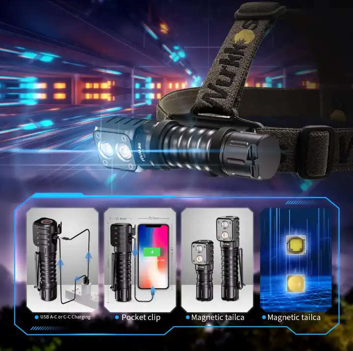 Wurkkos HD15R 2000 Lumen 151m Throw Rechargeable Headlamp with 18650 Battery