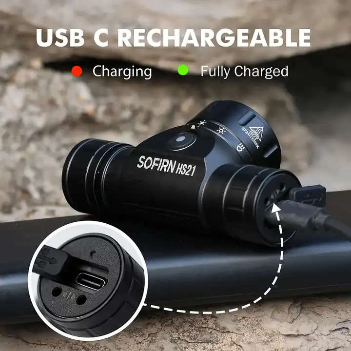 Sofirn HS21 2200 Lumen 230m Throw Rechargeable Headlamp with 18650 Battery