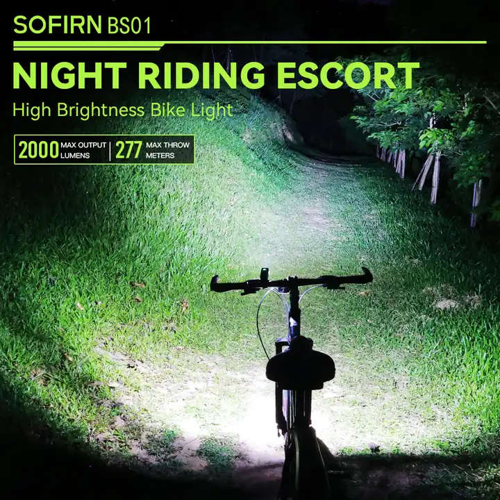 Sofirn BS01 2000 Lumen 277m Throw Rechargeable Bike Light with 21700 Battery and Powerbank