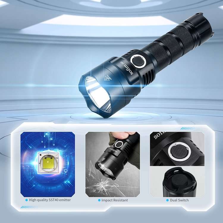 Sofirn C8G 2000 Lumen 565m Throw Rechargeable Flashlight with 21700 Battery
