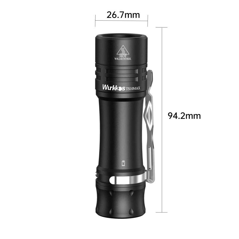 Wurkkos TS10 Max 2500 Lumen 157m Throw Rechargeable Flashlight with 18650 Battery