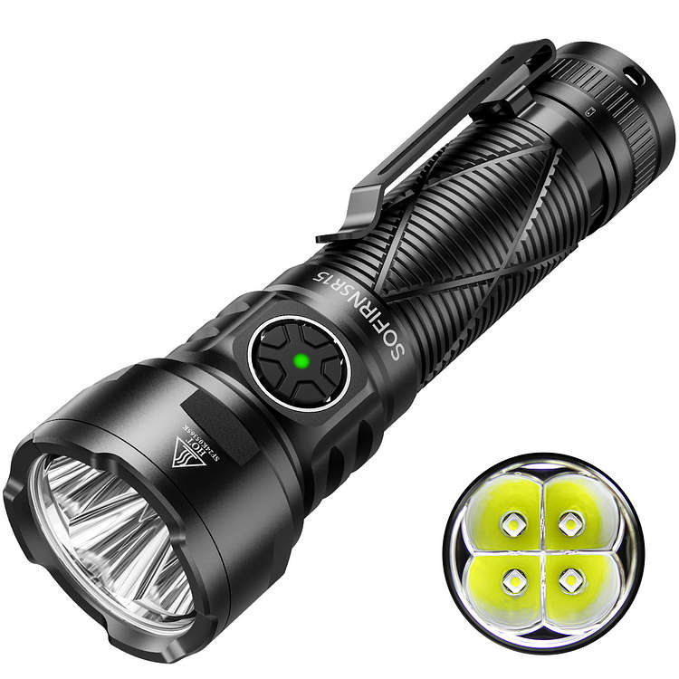 Sofirn SR15 4500 Lumen 510m Throw Rechargeable Flashlight with 21700 Battery
