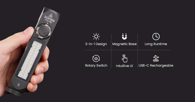 Sofirn IF23 Pro 5000 Lumen 226m Throw Rechargeable Flashlight with 21700 Battery