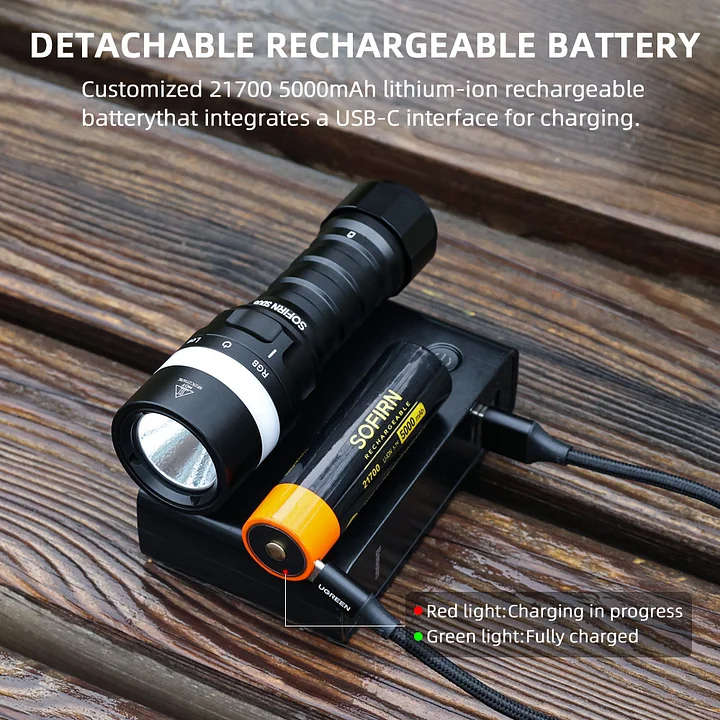 Sofirn SD08 3200 Lumen 385m Throw Rechargeable Diving Flashlight with 21700 Battery