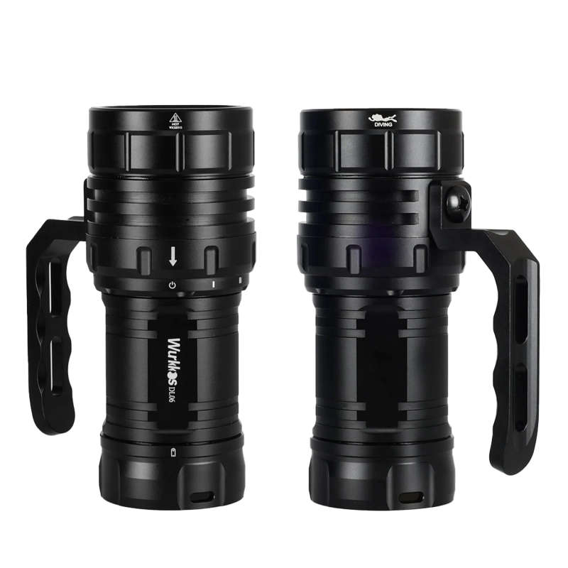 Wurkkos DL06 15000 Lumen 555m Throw Rechargeable Diving Flashlight with 3x 21700 Batteries