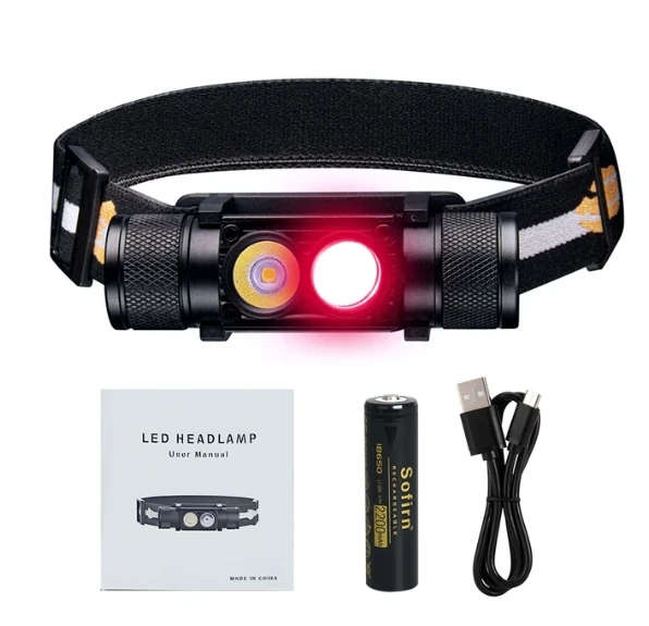 Wurkkos H25LR 500 Lumen 100m Throw Rechargeable Headlamp with 18650 Battery