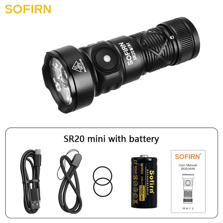 Sofirn SR20 Mini 1200 Lumen 142m Throw Rechargeable EDC Flashlight