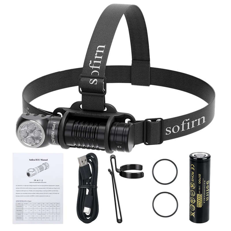 Sofirn HS41 4000 Lumen 325m Throw Rechargeable Headlamp with 21700 Battery
