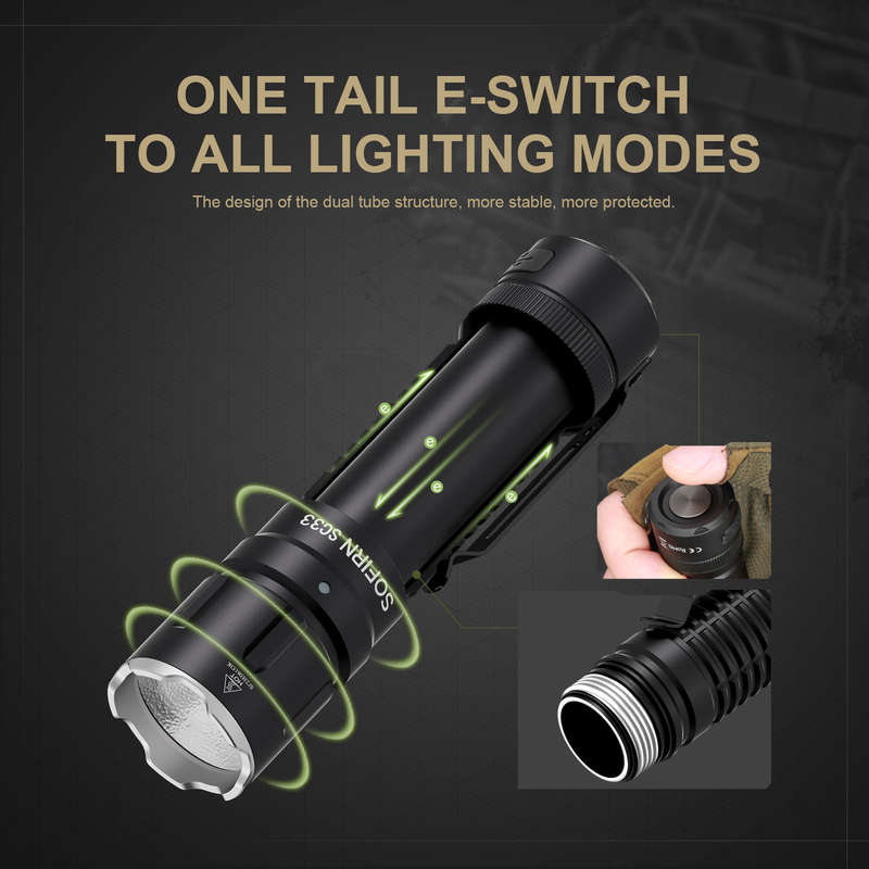 Sofirn SC33 5200 Lumen 327m Throw Rechargeable Flashlight with 21700 Battery