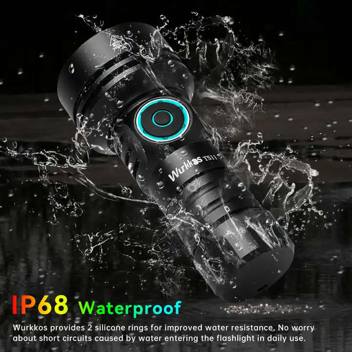 Wurkkos TS11 2000 Lumen 616m Throw Rechargeable Mini Flashlight with 18350 Battery