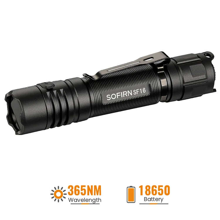 Sofirn SF16UV 365nm UV 10m Throw Rechargeable Flashlight with 18650 Battery
