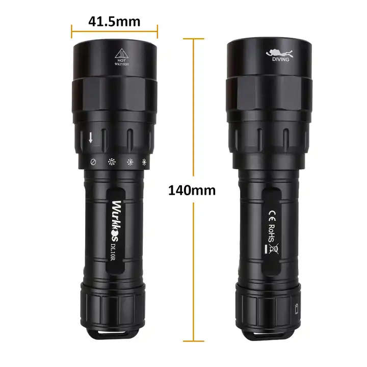 Wurkkos DL10R 4500 Lumen 287m Throw Rechargeable Diving Flashlight with 21700 Battery
