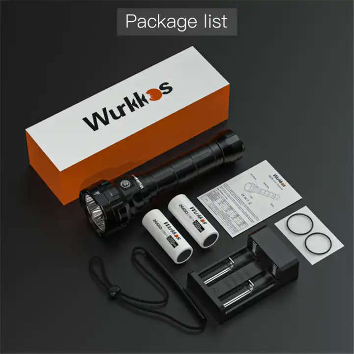 Wurkkos DL70 13000 Lumen 505m Throw Rechargeable Diving Flashlight with 2x 26650