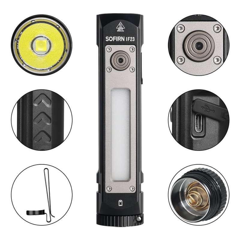 Sofirn IF23 4000 Lumen 247m Throw Rechargeable Flashlight with 21700 Battery