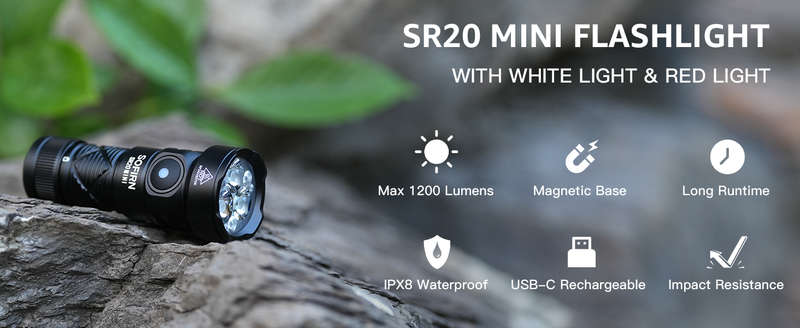 Sofirn SR20 Mini 1200 Lumen 142m Throw Rechargeable EDC Flashlight